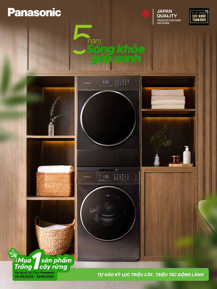 Máy giặt Panasonic - Sống khỏe góp xanh
